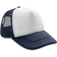 Result Men's Padded 5 Panel Snapback Hat with Mesh Back in Navy