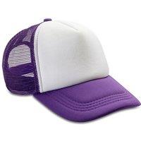 Result Men's Padded 5 Panel Snapback Hat with Mesh Back in Purple