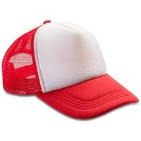 Result Men's Padded 5 Panel Snapback Hat with Mesh Back in Red