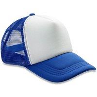 Result Men's Padded 5 Panel Snapback Hat with Mesh Back in Mid Blue