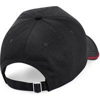 Beechfield Men's Authentic Piped 5 Panel Cap in Black
