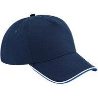 Beechfield Men's Authentic Piped 5 Panel Cap in Navy