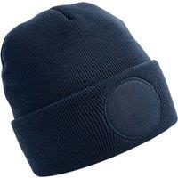 Beechfield Men's Circular Patch Beanie in Navy