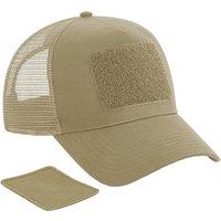Beechfield Men's Patch Snapback Trucker Cap in Light Brown