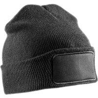 Result Men's Double Knit Thinsulate Printers Beanie in Black