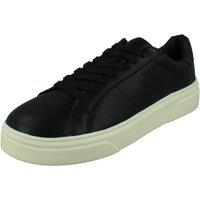 Thomas Blunt Men's Textured Lace-Up Platform Sole Trainer in Black | Size: 11