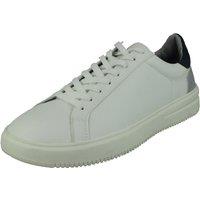 Thomas Blunt Men's Contrast Panel Lace-Up Platform Trainer in White | Size: 11