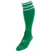 Precision Men's 3 Stripe Pro Football Socks in Green | Size: 7-11