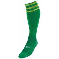Precision Men's 3 Stripe Pro Football Socks in Bright Green | Size: 7-11