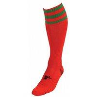 Precision Men's 3 Stripe Pro Football Socks in Red | Size: 3-6