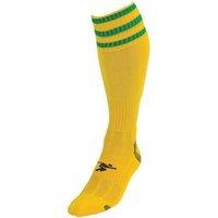 Precision Men's 3 Stripe Pro Football Socks in Bright Yellow | Size: 3-6