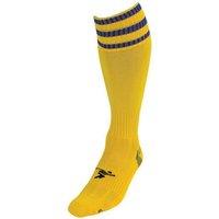 Precision Men's 3 Stripe Pro Football Socks in Yellow | Size: 3-6