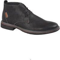 Goor Men's 3 Eye Synthetic Nubuck Desert Boots in Black | Size: 7