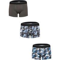 Tom Franks Men's Camo Boxer Shorts (Pack Of 3) in Grey | Size: Medium