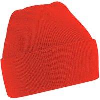 Beechfield Men's Soft Feel Knitted Winter Hat in Red