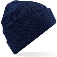Beechfield Men's Cuffed Cotton Waffle Beanie in Navy