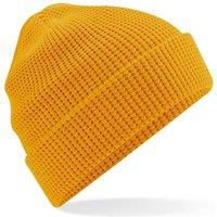 Beechfield Men's Cuffed Cotton Waffle Beanie in Mustard