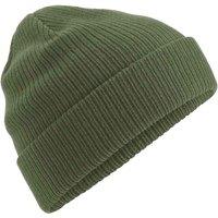 Beechfield Men's Plain Light Sand Beanie in Dark Olive