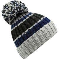 Beechfield Men's Hygge Striped Beanie in Blue