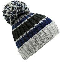 Beechfield Men's Hygge Striped Beanie in Blue