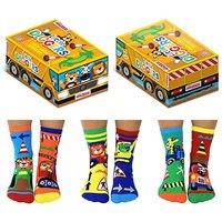 United Oddsocks Men's Odd Socks Novelty Mismatched 3 Odd Pairs Little Diggers | Size: 9-12