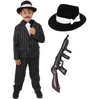 I Love Fancy Dress Men's Gangster Costume in Black | Size: Large