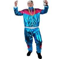 I Love Fancy Dress Men's 80s Shell Suit Costume in Blue | Size: Large