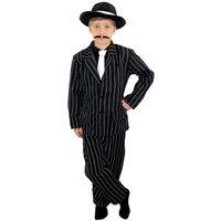 I Love Fancy Dress Men's Pinstripe 1920s Gangster Costume in Black | Size: Large