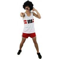 I Love Fancy Dress Men's 118 Vest & Shorts Costume in White | Size: Small