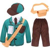 I Love Fancy Dress Men's Evacuee Costume Jacket + Trousers + Satchel in Brown | Size: XL