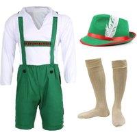 I Love Fancy Dress Men's Green Bavarian Costume, Hat & Socks | Size: 3XL