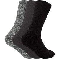 Sock Snob Men's 3 Pack Padded Sole Winter Warm Thermal Wool Walking Boot Socks in Blue | Size: 6-11