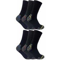 Sock Snob Men's 6 Pairs Ultimate Cotton Work Socks for Steel Toe Boots in Black | Size: 12-14