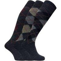 Sock Snob Men's 3 Pack Extra Long Knee High Argyle Lambs Wool Socks in Grey | Size: 6-11
