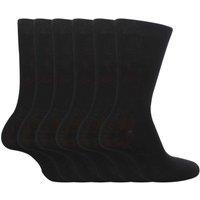 Sock Snob Men's 6 Pack Plain Soft Solid Coloured Cotton Socks in Black | Size: 12-3