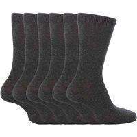 Sock Snob Men's 6 Pack Plain Soft Solid Coloured Cotton Socks in Grey | Size: 12-3