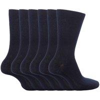 Sock Snob Men's 6 Pack Plain Soft Solid Coloured Cotton Socks in Navy | Size: 4-6