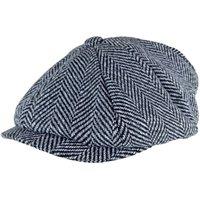 Sock Snob Men's Herringbone Pattern Fleece Lined Winter Newsboy Wool Hat Cap in Grey | Size: Medium/Large