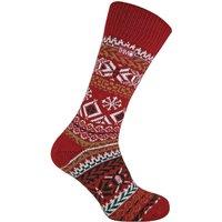 THMO Men's 1 Pack Vintage Nordic Thermal Thick Wool Blend Socks in Burgundy | Size: 6-11