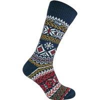 THMO Men's 1 Pack Vintage Nordic Thermal Thick Wool Blend Socks in Navy | Size: 6-11