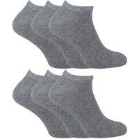 Sock Snob Men's 6 Pairs Cotton Low Cut Ankle Socks in Grey | Size: 12-14