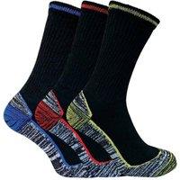 Sock Snob Men's 6 Pairs Summer Cotton Bamboo Work Socks in Black | Size: 12-14