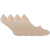 Sock Snob Men's 4 Pack Luxury Bamboo No Show Invisible Socks in Beige | Size: 7-11