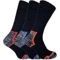 Sock Snob Men's 3 Pack Heavy Duty Cotton Cushioned Work Boot Socks in Black | Size: 6-11