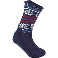 Sock Snob Men's Winter Warm Christmas Fairisle Pattern Bootie Socks in Navy | Size: 7-11