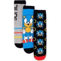 Sonic the Hedgehog Men's Calf Socks Set of 3 | Black | Official | Size: 7-11