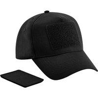 Beechfield Men's Removable Patch Baseball Cap in Black