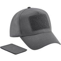 Beechfield Men's 5 Panel Removable Patch Cap in Mid Grey