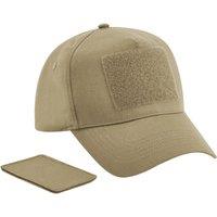 Beechfield Men's 5 Panel Removable Patch Cap in Light Brown