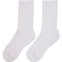 Build Your Brand Men's Crew Socks in White | Size: 5-8
